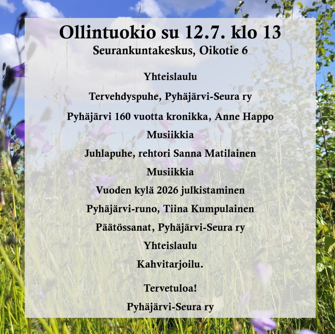 tilaisuuden ohjelma